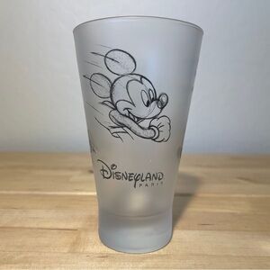 Disneyland Paris Mickey Mouse Frosted Glass Tumbler Vintage Disney Park Souvenir